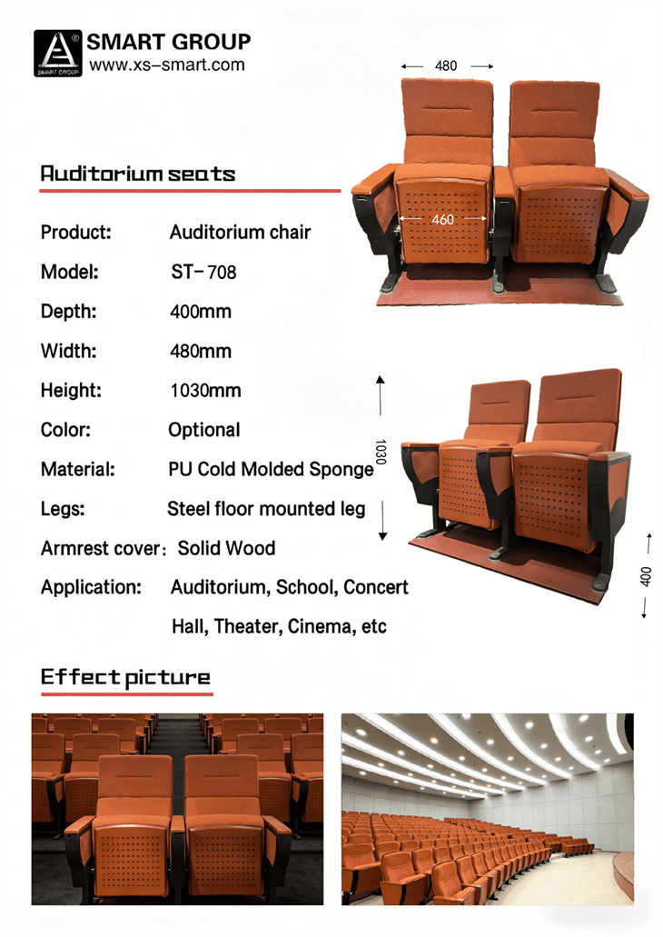 High-End Ergonomic Auditorium Seating factory